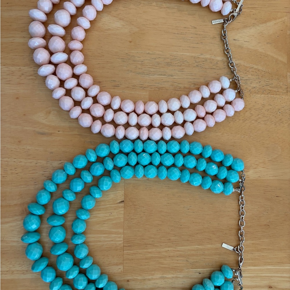 BaubleBar- Sugarfix Pink and Turquoise Beaded Necklaces
